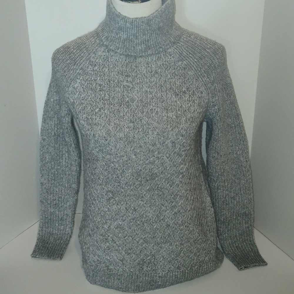 Talbots knit turtle neck 7% wool  gray sweater size small